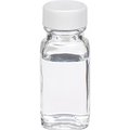 Cp Lab Safety. Wheaton® 1 oz Clear Glass Bottles, French Squares, PTFE Liner, Case of 48 W216878